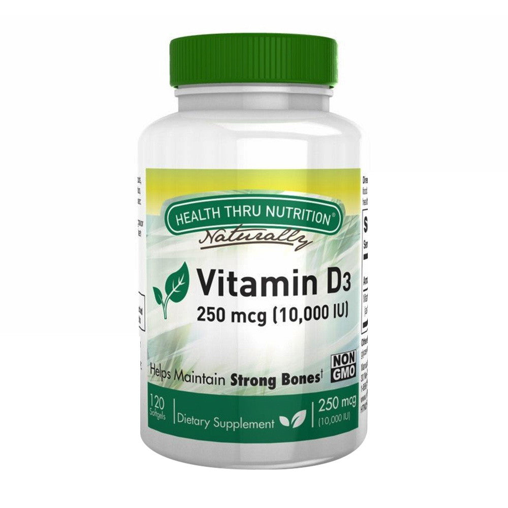 Health Thru Nutrition 2363174 Vitamin D3 10000iu Softgels, 120 Ea
